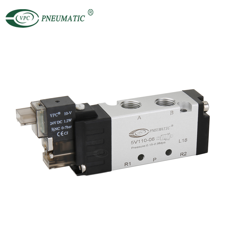 Serie 5V100 2 Positionen 5-Wege Magnetventil mit einfacher Steuerung